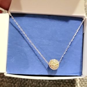 Vintage Avon Rhinestone Ball Silver Tone Necklace